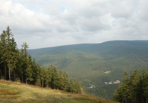 Čertova hora - pohled ze sjezdovky směrem na Rýžoviště
